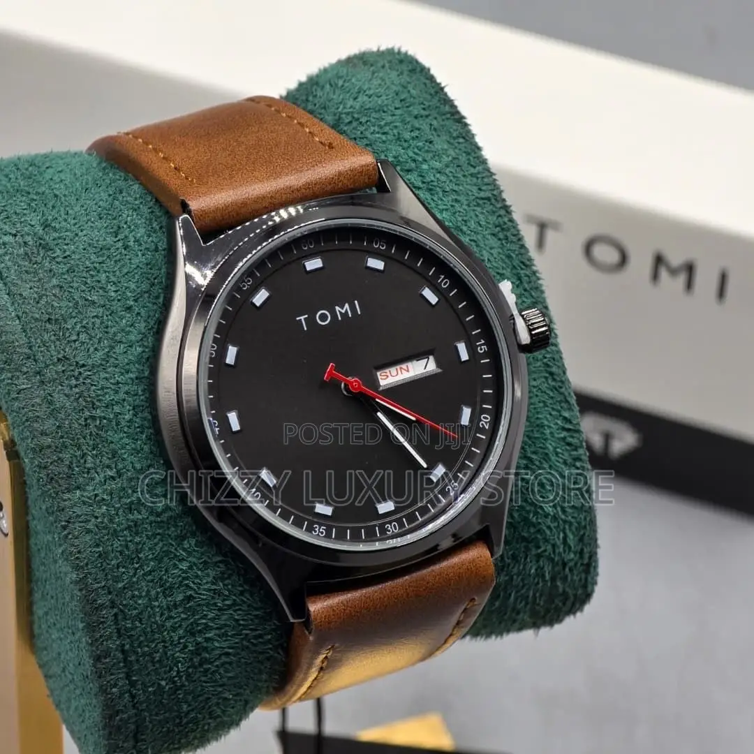 Tomi Quality Men Genuine Leather Water Resistant Wristwatch