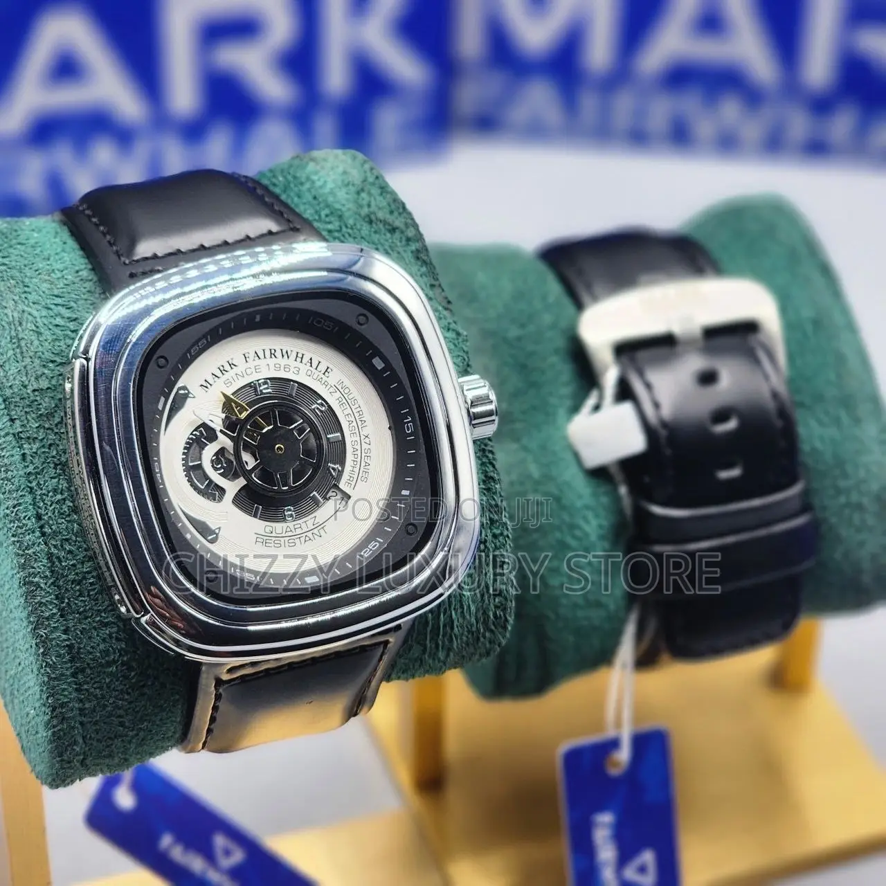 New Authentic Mark Fairwhale Quality Luxury Genuine Leather Wristwatch