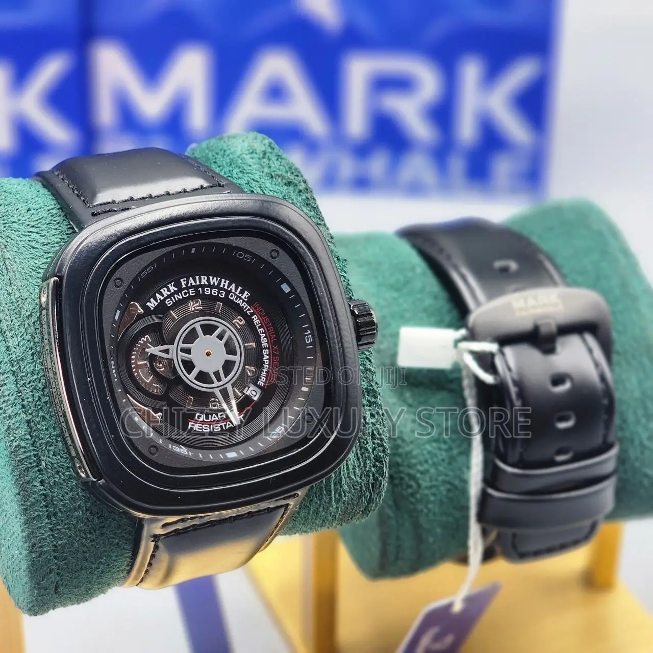 New Authentic Mark Fairwhale Quality Luxury Genuine Leather Wristwatch