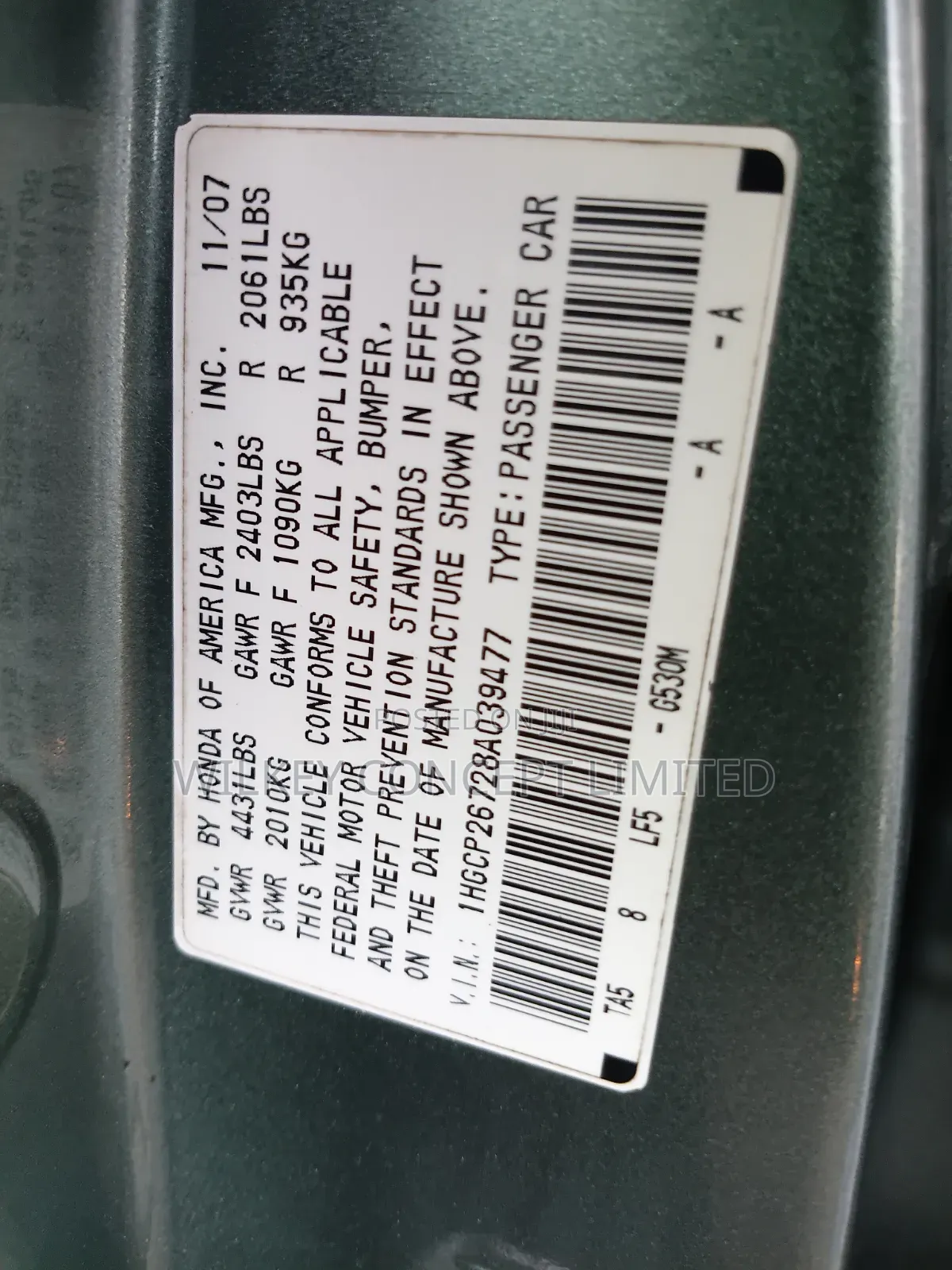 Honda Accord 2008 Green