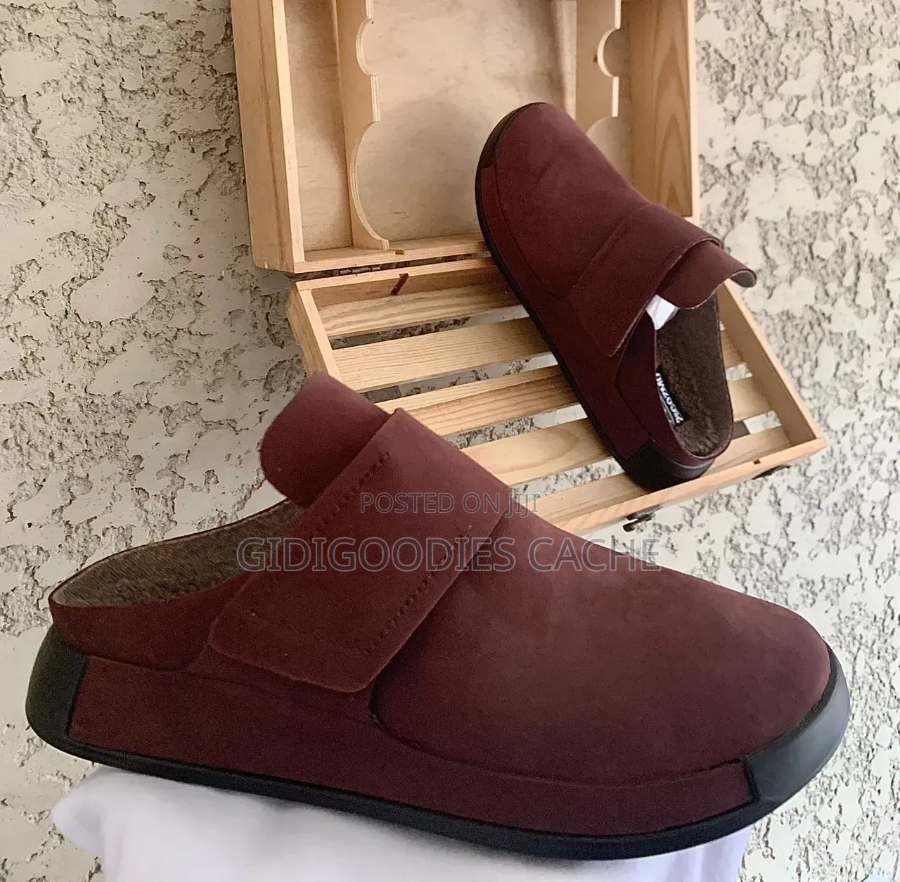 Ecco Black Suede Velcro Mule in Size 39-45
