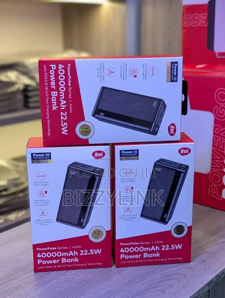 Itel Powerpulse 40,000mah, 22.5w Powerbank