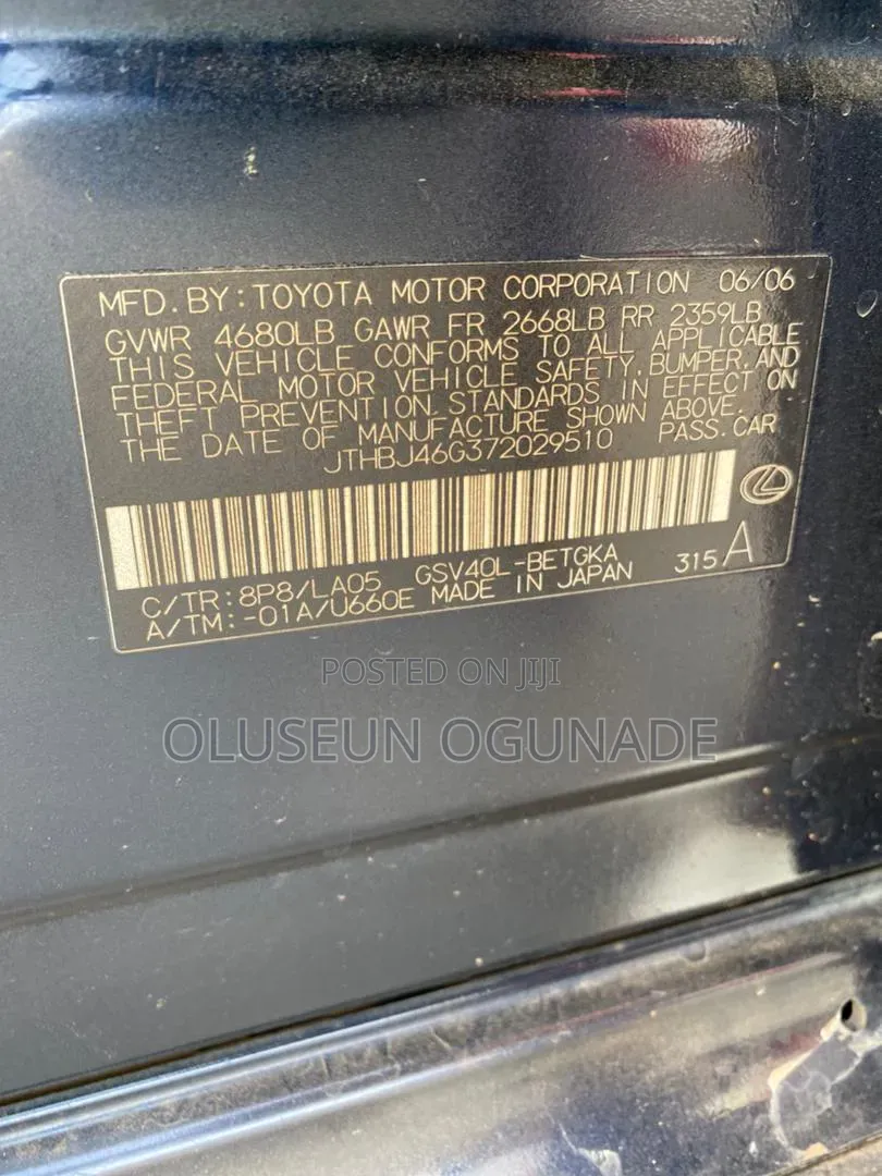 Lexus ES 350 2006 Blue