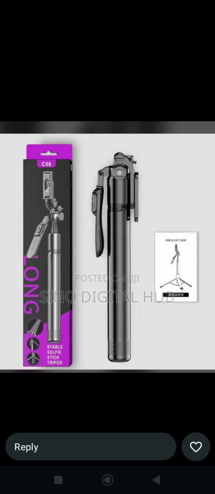 C O8 Long Stable Selfie Stick Tripod Stand