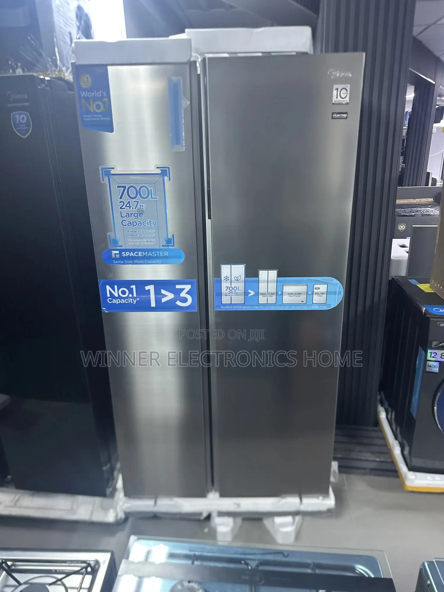 Midea Side by Side Inverter Refrigerator 610 Liters