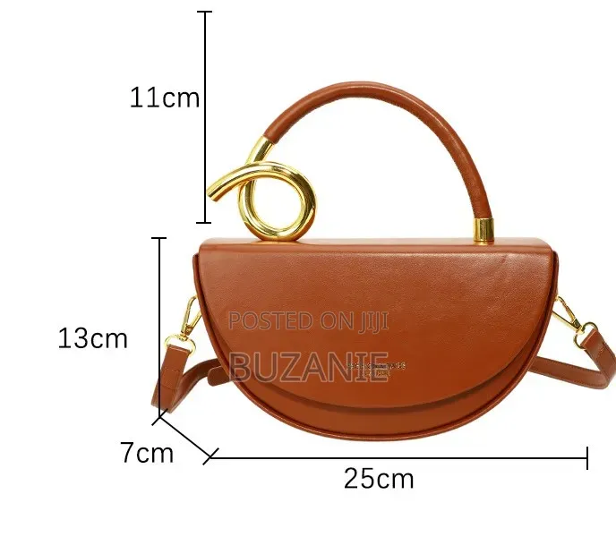 Half-Moon Luxury Handbag – Bold Red Gold Luxe