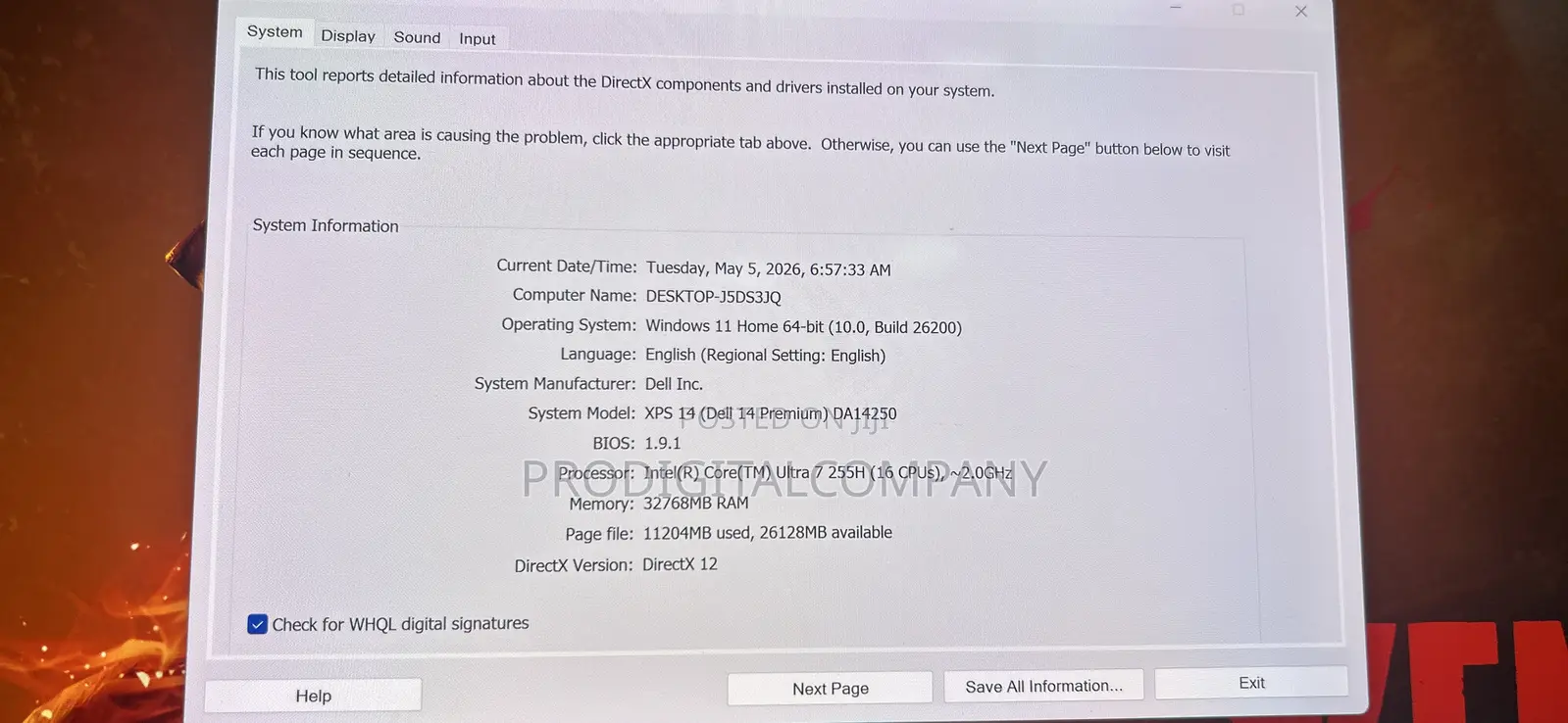 Laptop Dell 14 Premium 32GB Intel Core Ultra 7 SSD 1T