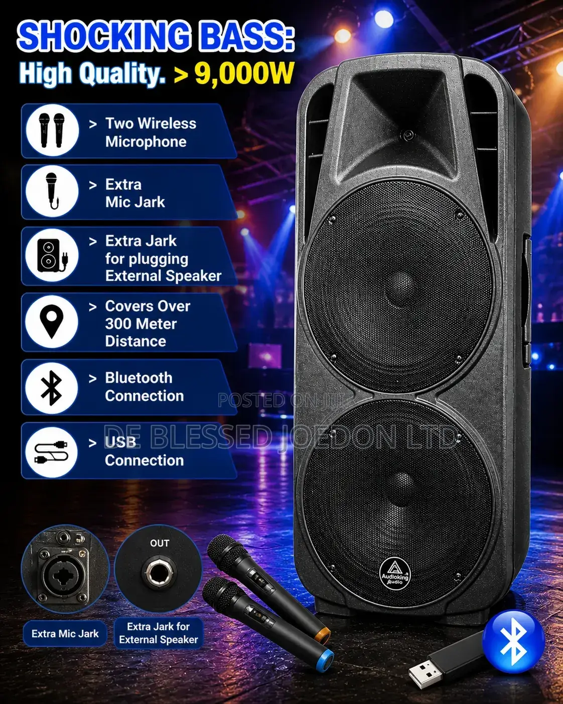 Audioking Public Address System Double 15inches