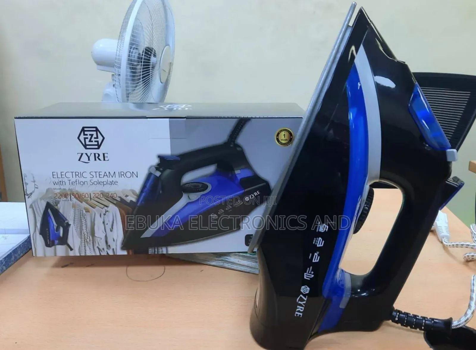 Zyre Biggest Size Electric Steam Iron With Teflon Soleplate (Zi622)