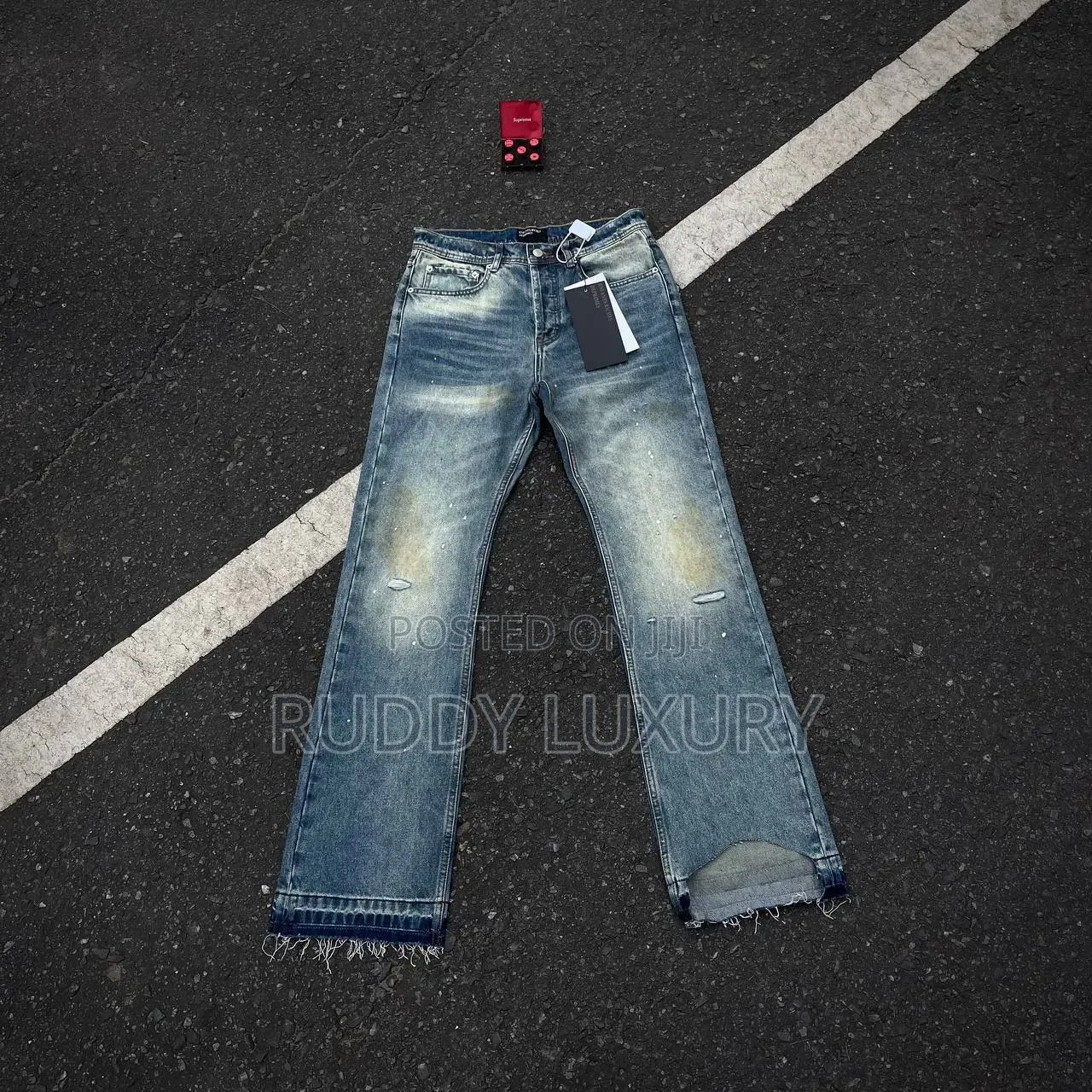 Ghost Blue — Vintage Washed Distressed Jeans