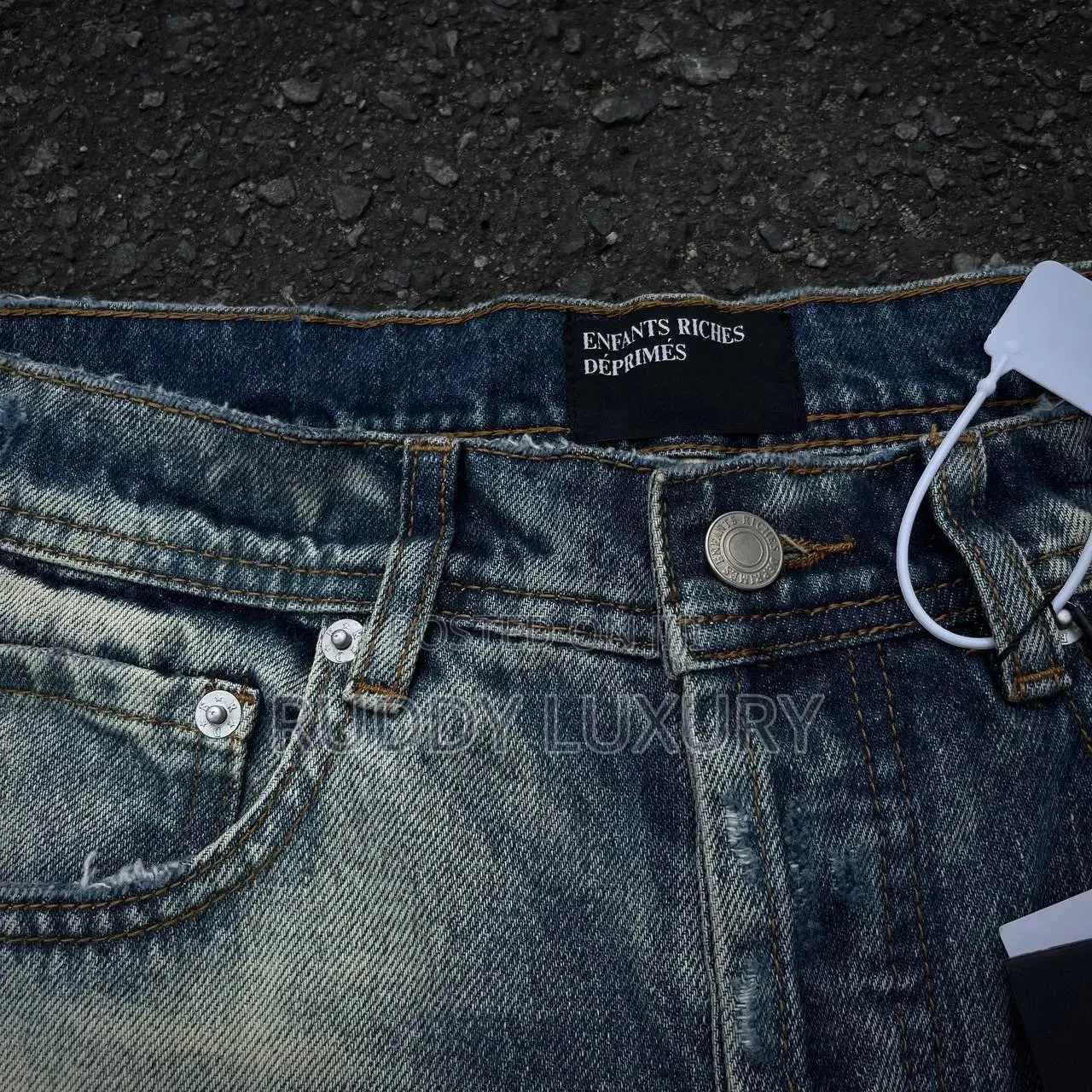Ghost Blue — Vintage Washed Distressed Jeans