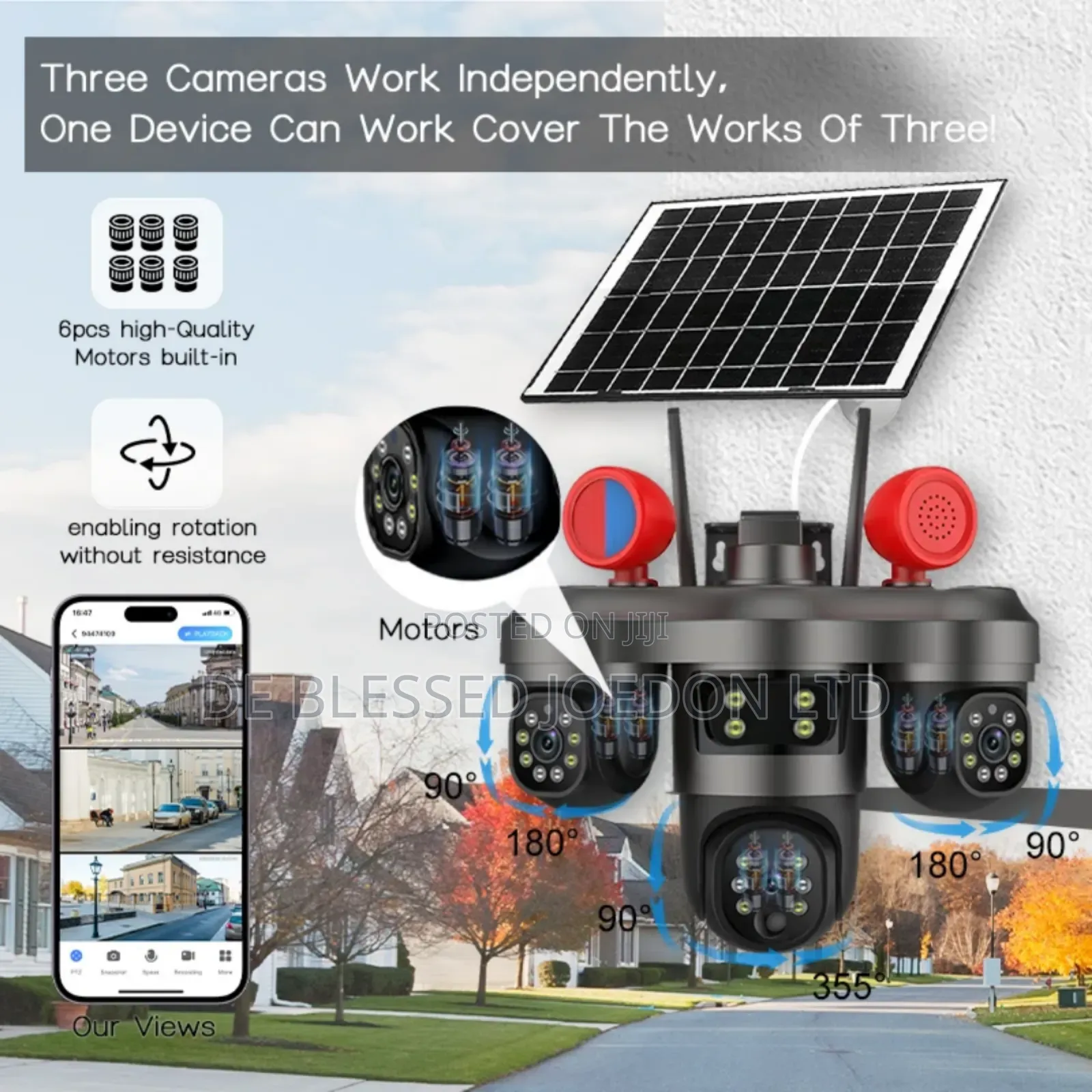 Super King Solar Camera 3lens Auto Rotating