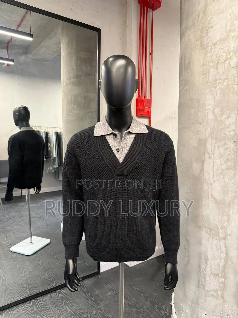 Premium Neoism Colour Layered Knit Sweatshirt