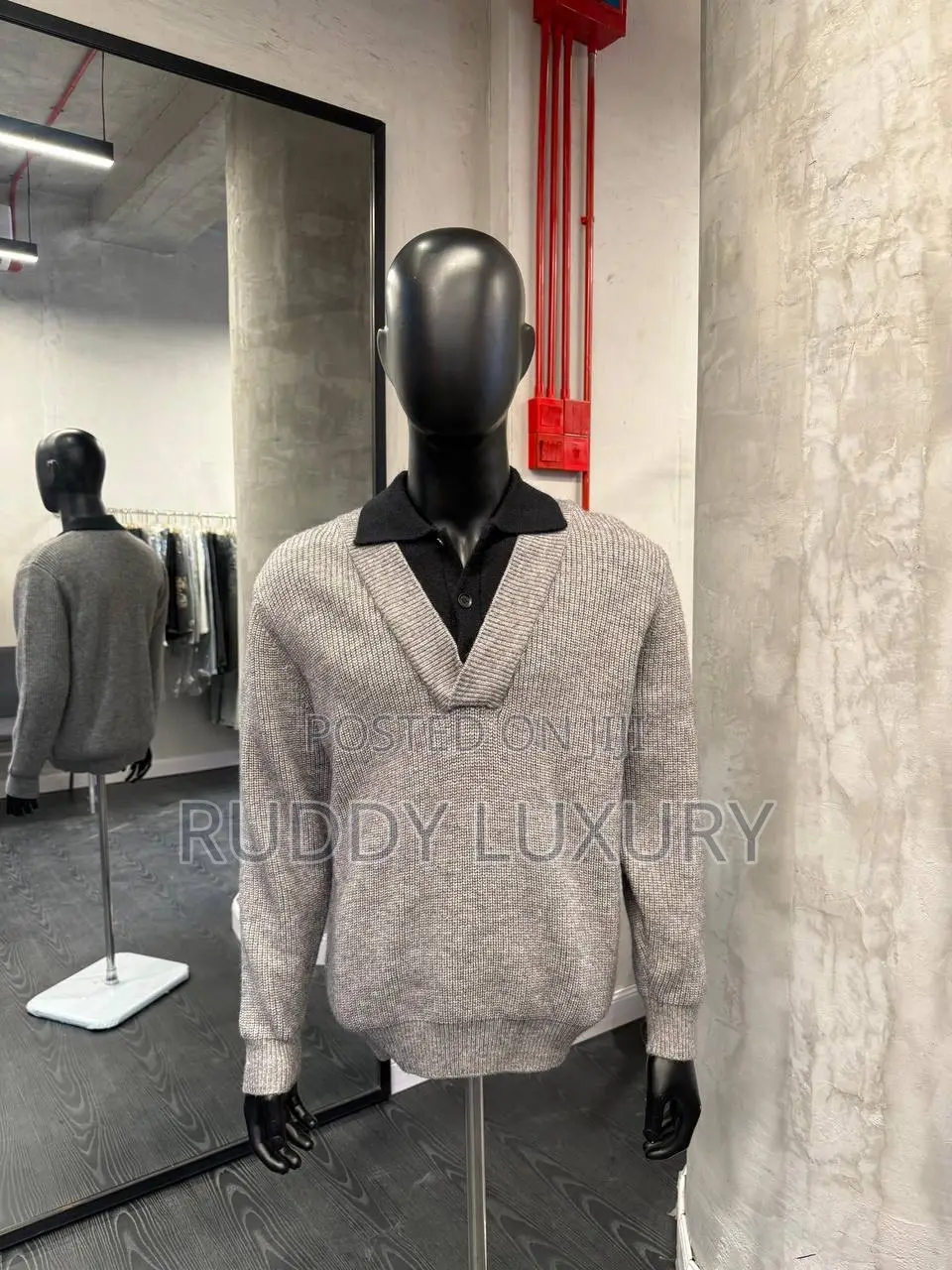 Premium Neoism Colour Layered Knit Sweatshirt