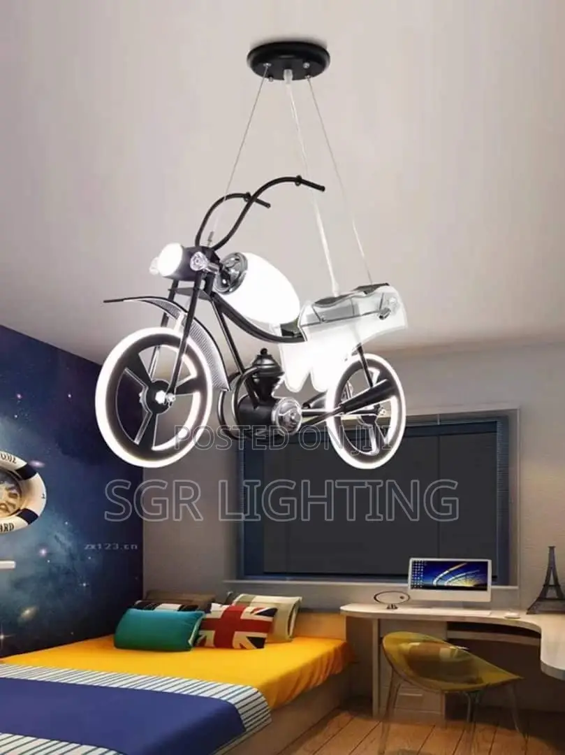 Industrial Style Pendant Light Creative Motorcycle Children Room