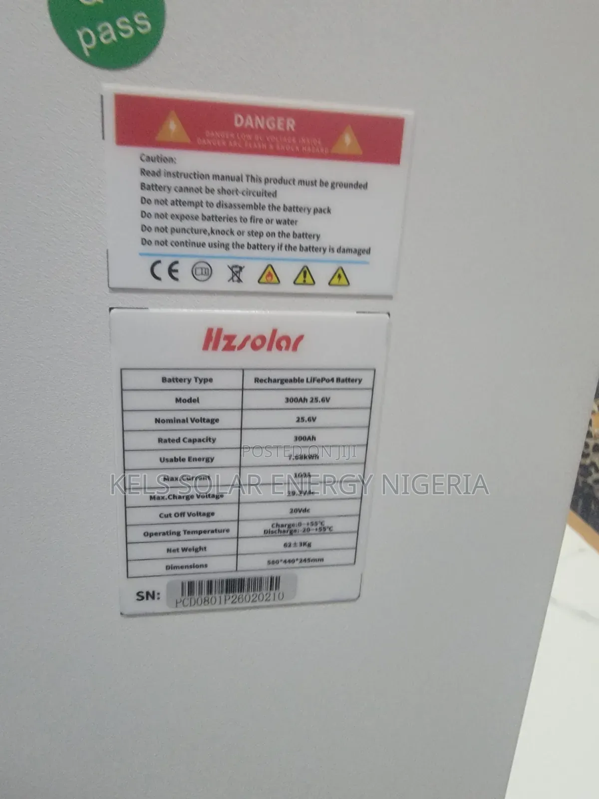7.6kwh Hzsolar Lithium Battery 24v