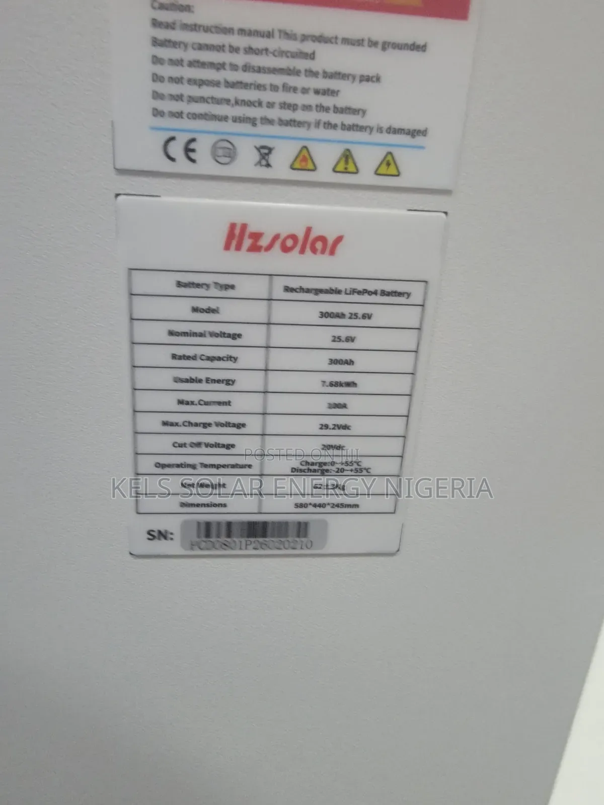 7.6kwh Hzsolar Lithium Battery 24v