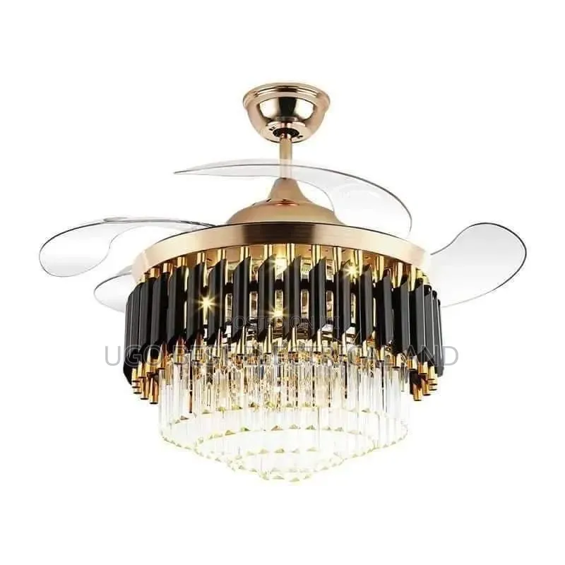 Led Fan Chandelier Lighting Crystal Dropping
