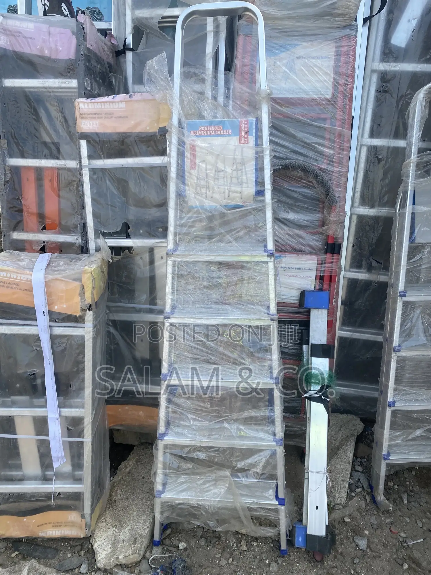 6-Step Aluminum Folding Ladder – 150kg Heavy-Duty, Anti-Slip Stable