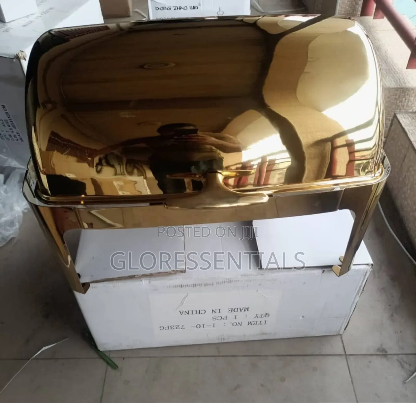Quality Square Gold Roll Top Chaffing Dish