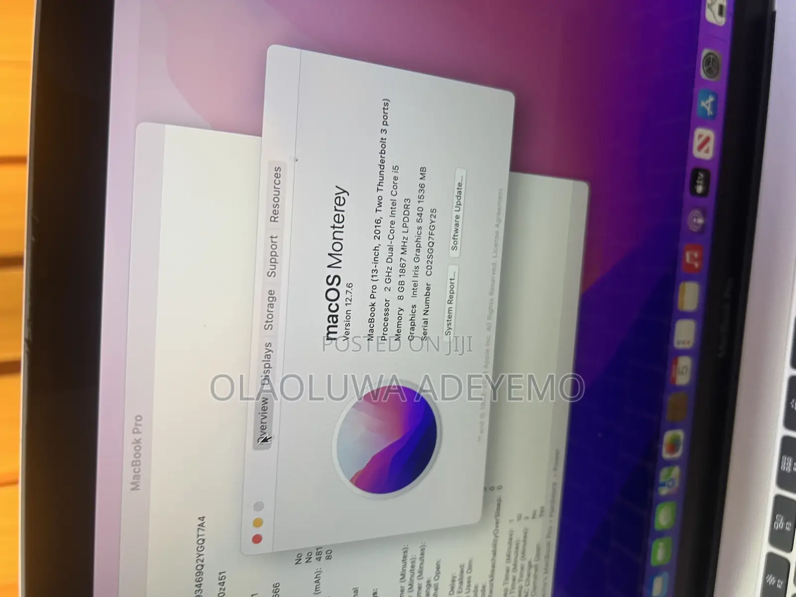 Laptop Apple MacBook Pro 2016 8GB Intel Core i5 SSD 256GB