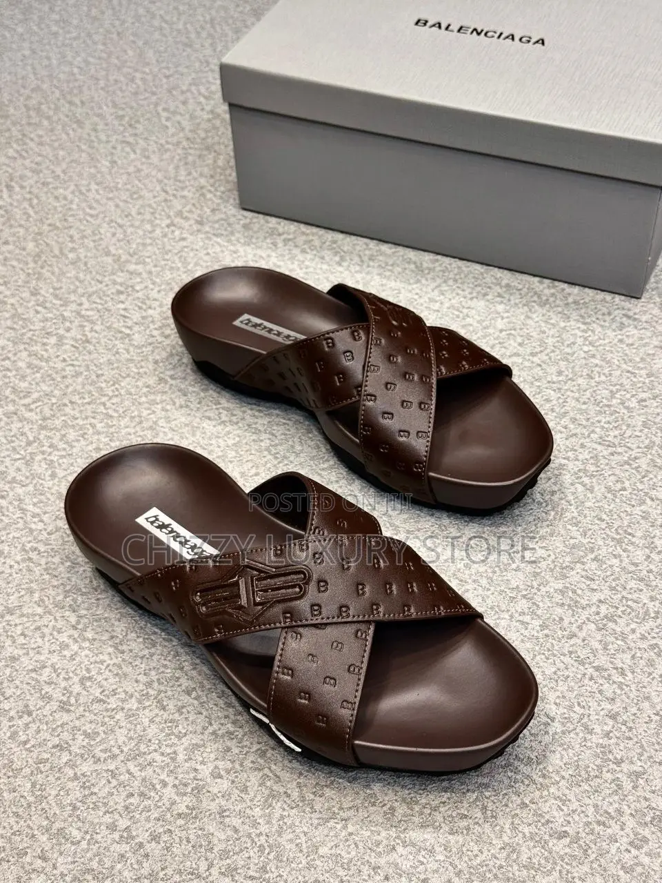 Balenciaga Quality Luxury Men Cross Slippers