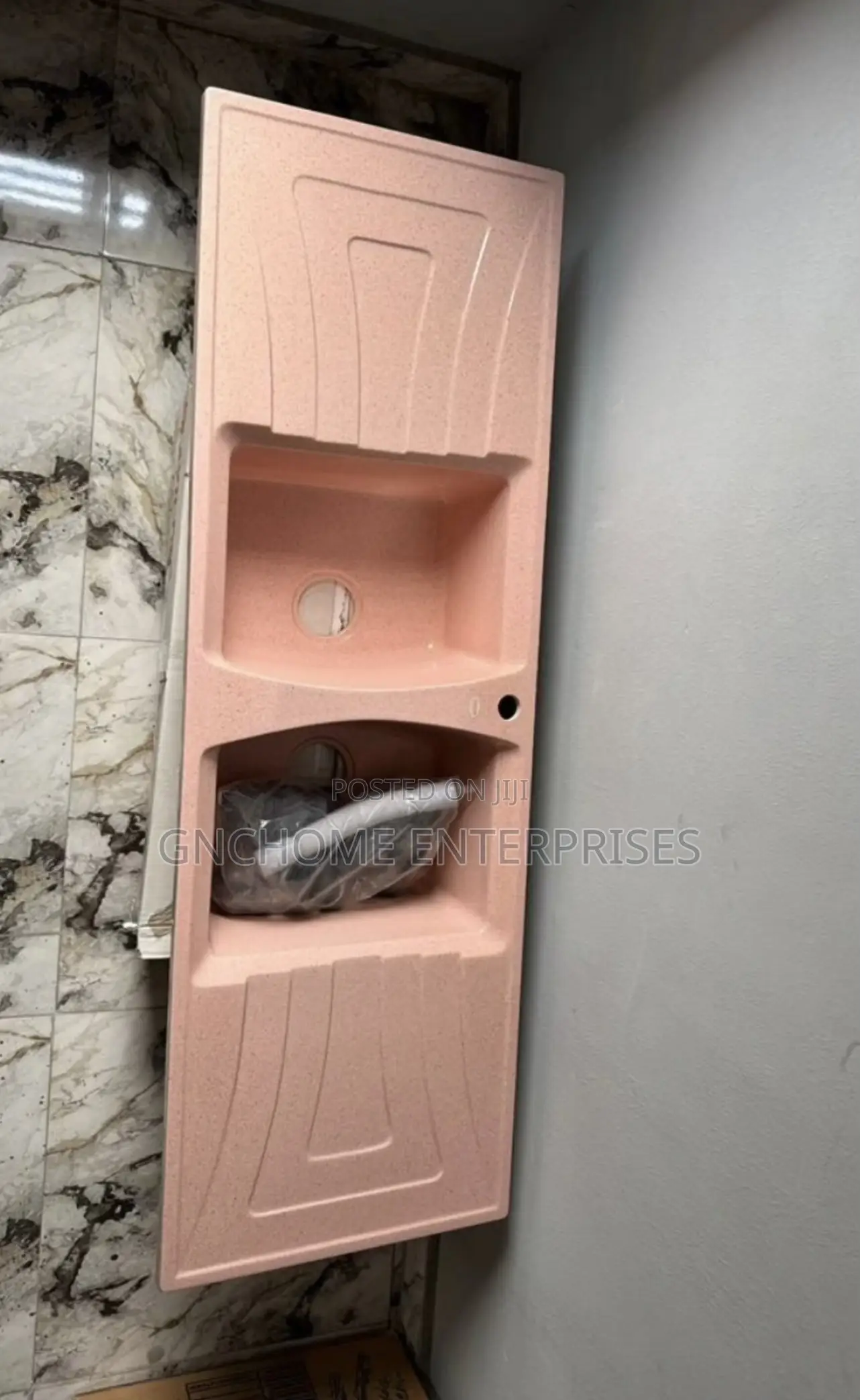Pink Kitchen Sink Double Double Tray and Bowl
