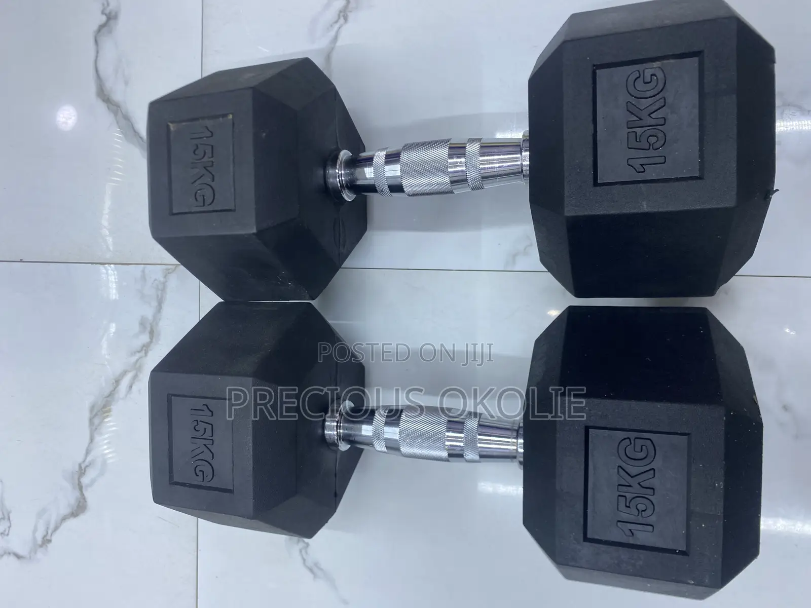 15kg Hexagonal Dumbbells