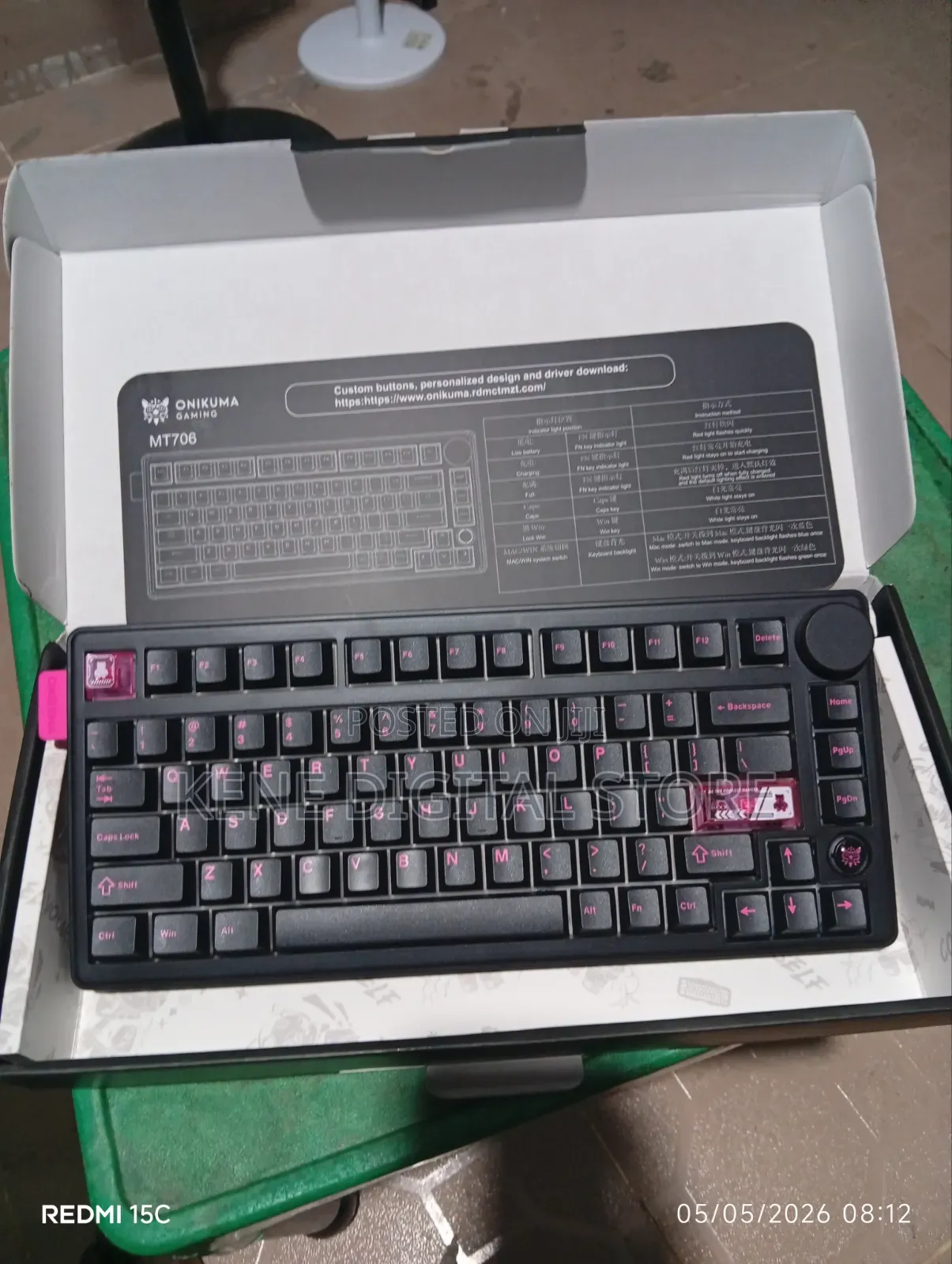 Brand New Onikuma Mt706 Tri-Mode Gaming Keyboard (Rgb, Hot-Swappable)