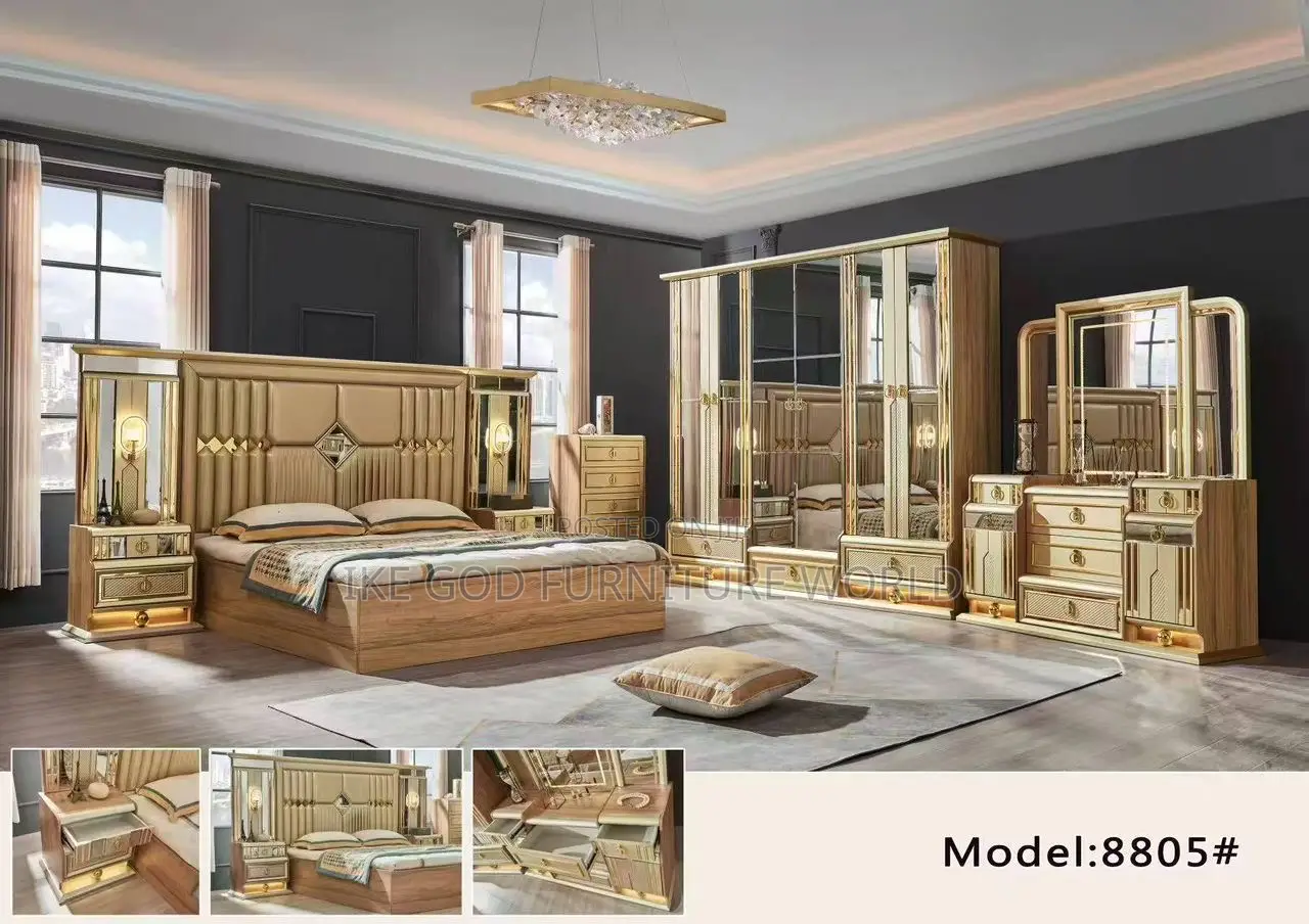 Imported 6by7 Turkey Contemporary Bed With Dressing Mirror