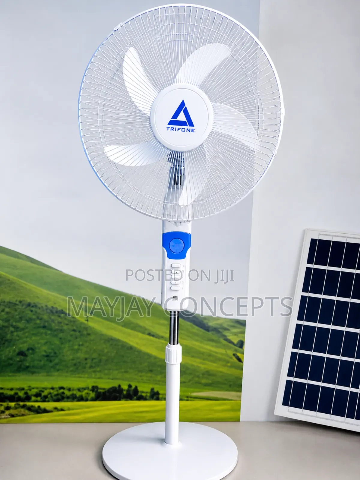 Trifone Tf-16b Solar Fan | 16” Rechargeable + Panel