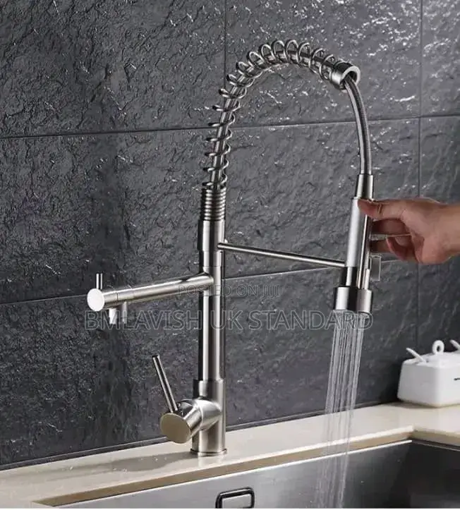 Adjustable Silver Kitchen Sink Mixer Tap