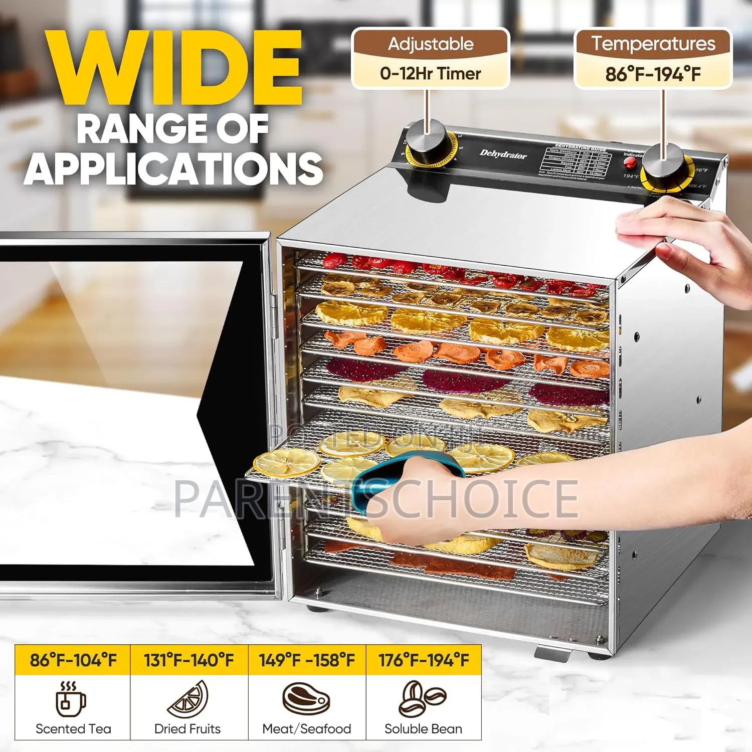 Commercial Home Stainless Steel 12-Tray Food Dehydrator