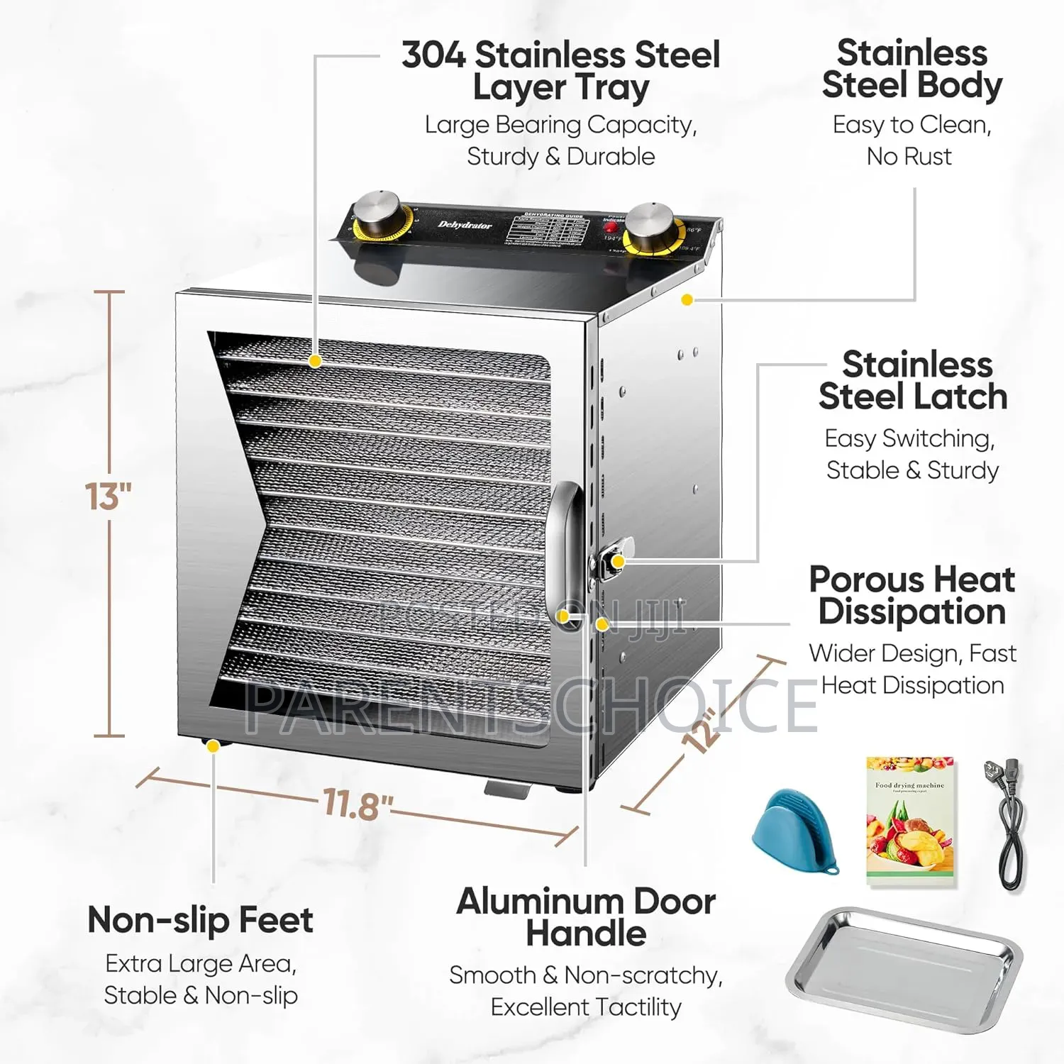 Commercial Home Stainless Steel 12-Tray Food Dehydrator