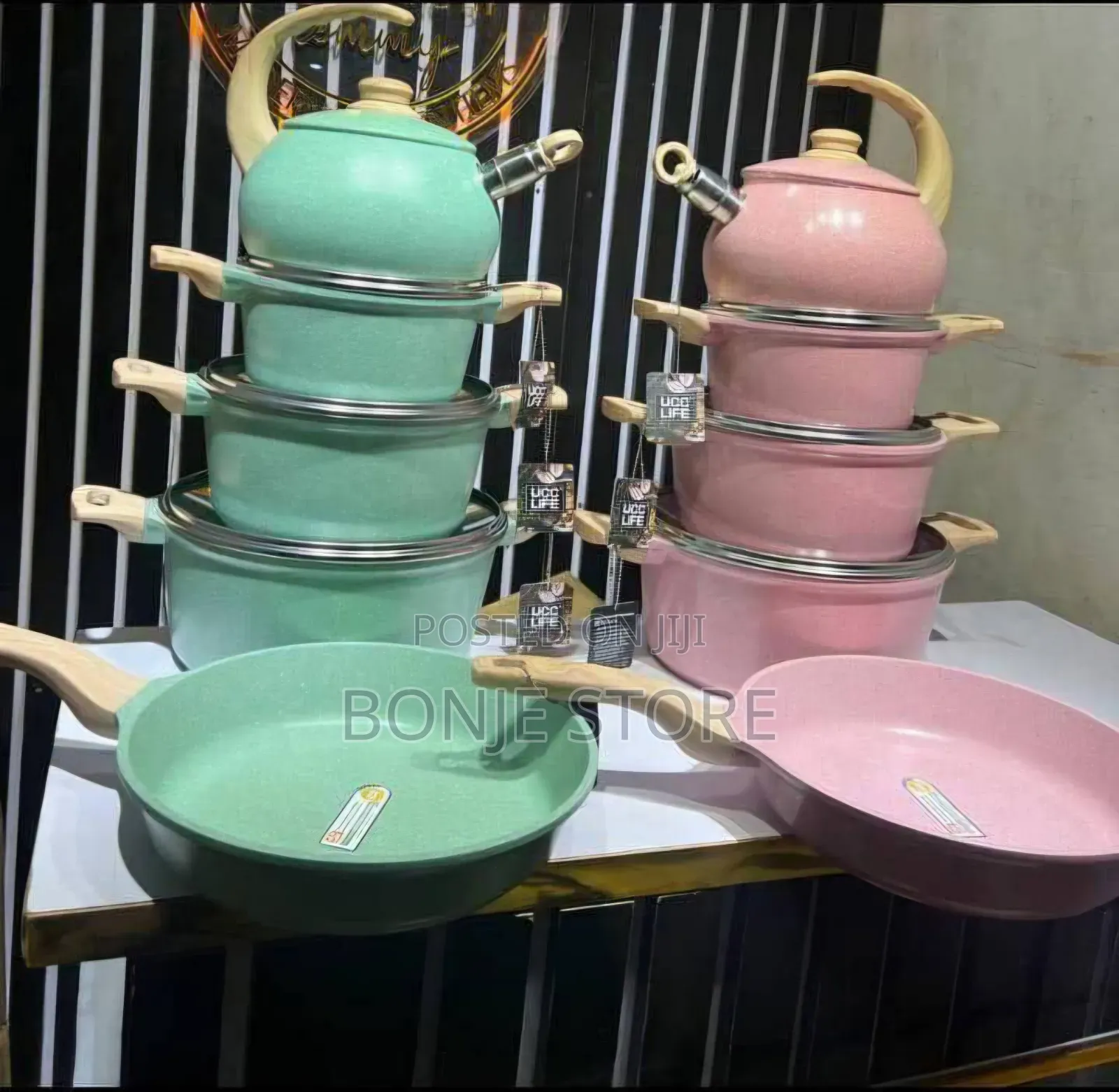 Ucc 9 Pieces Pot With Kettle Cookware Set