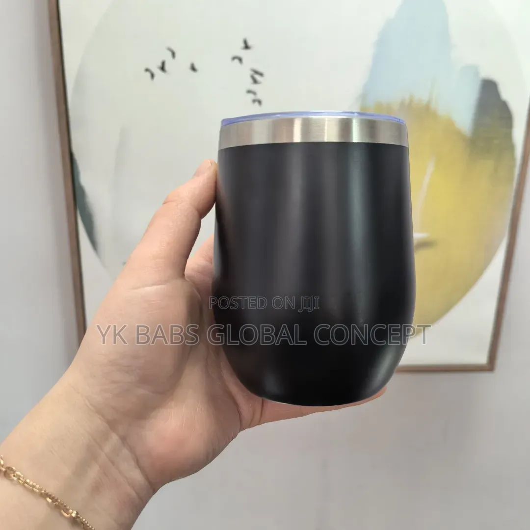 Stainless Steel Vacuum Insulated Wine Tumbler Coffee Cup Egg Shaped