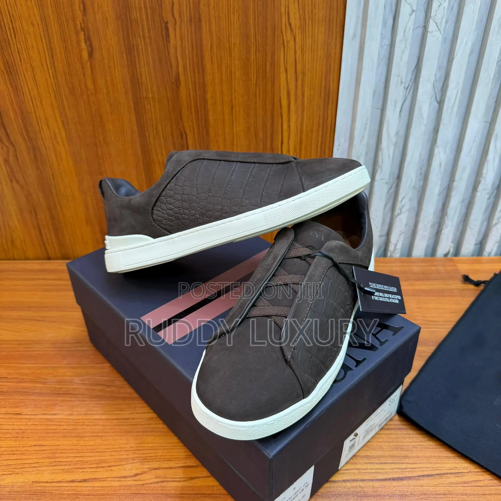 Zegna Dust Triple Stitchtm Sneakers. /Buy One, Get a Free Sock