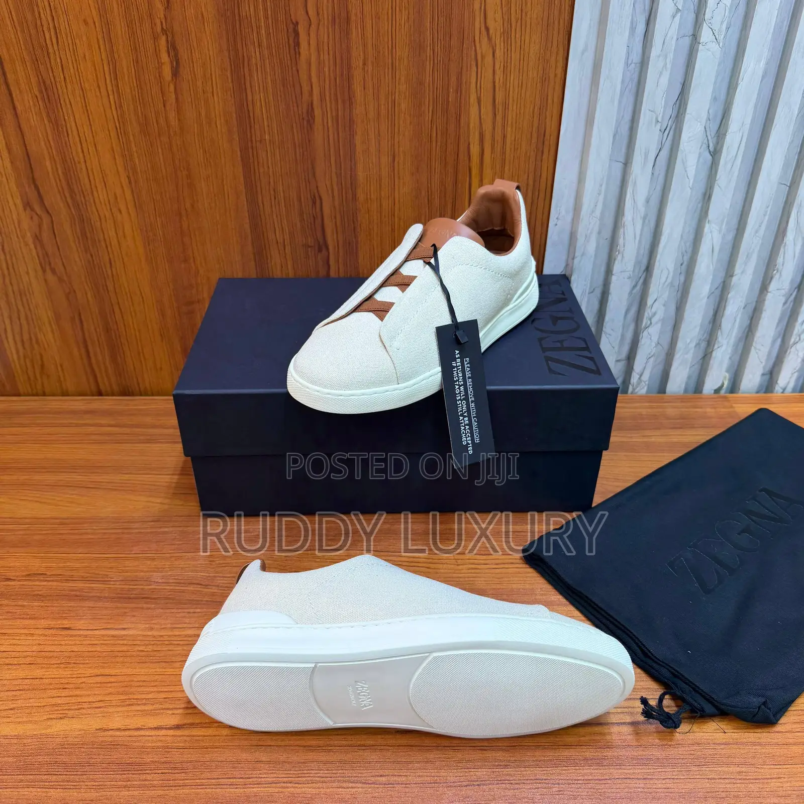 Zegna Dust Triple Stitchtm Sneakers. /Buy One, Get a Free Sock