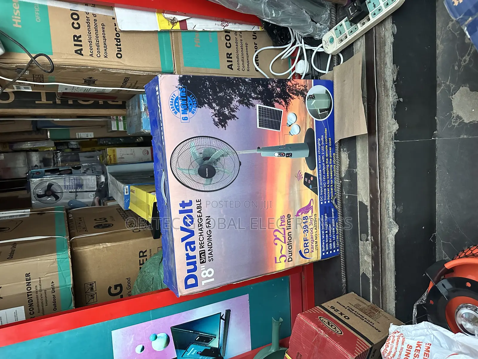 Duravolt Recheable Fan 18” With Panel Nd Bulb