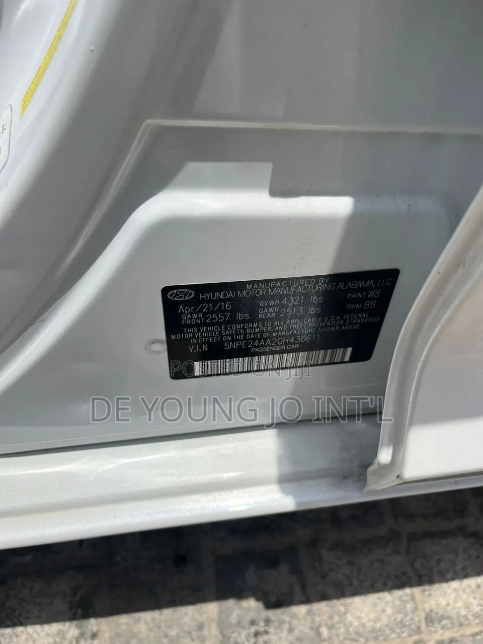 Hyundai Sonata 2015 White
