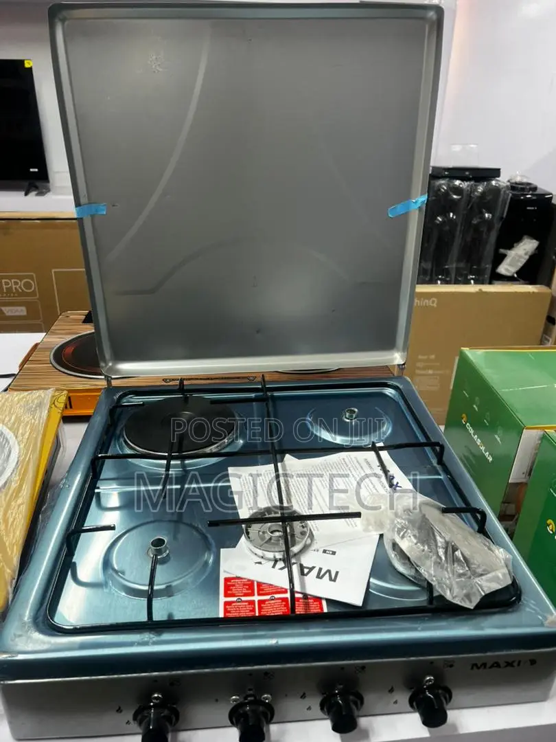 Maxi Tabletop Gas Cooker 3 Burners With 1 Electric Plate