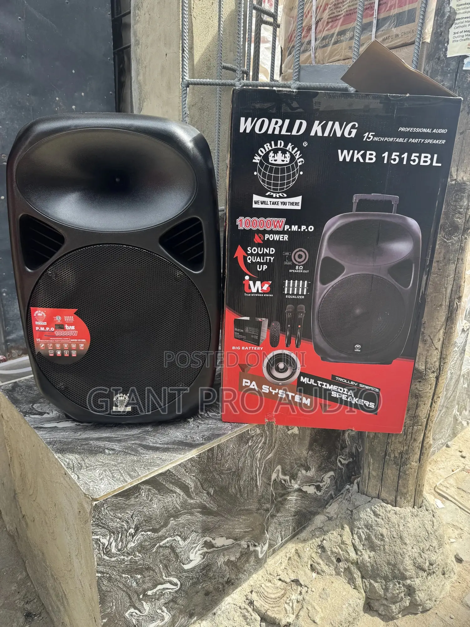 Worldking WKB-1515bl 15 Inches Portable Party Speaker (Public Adress)