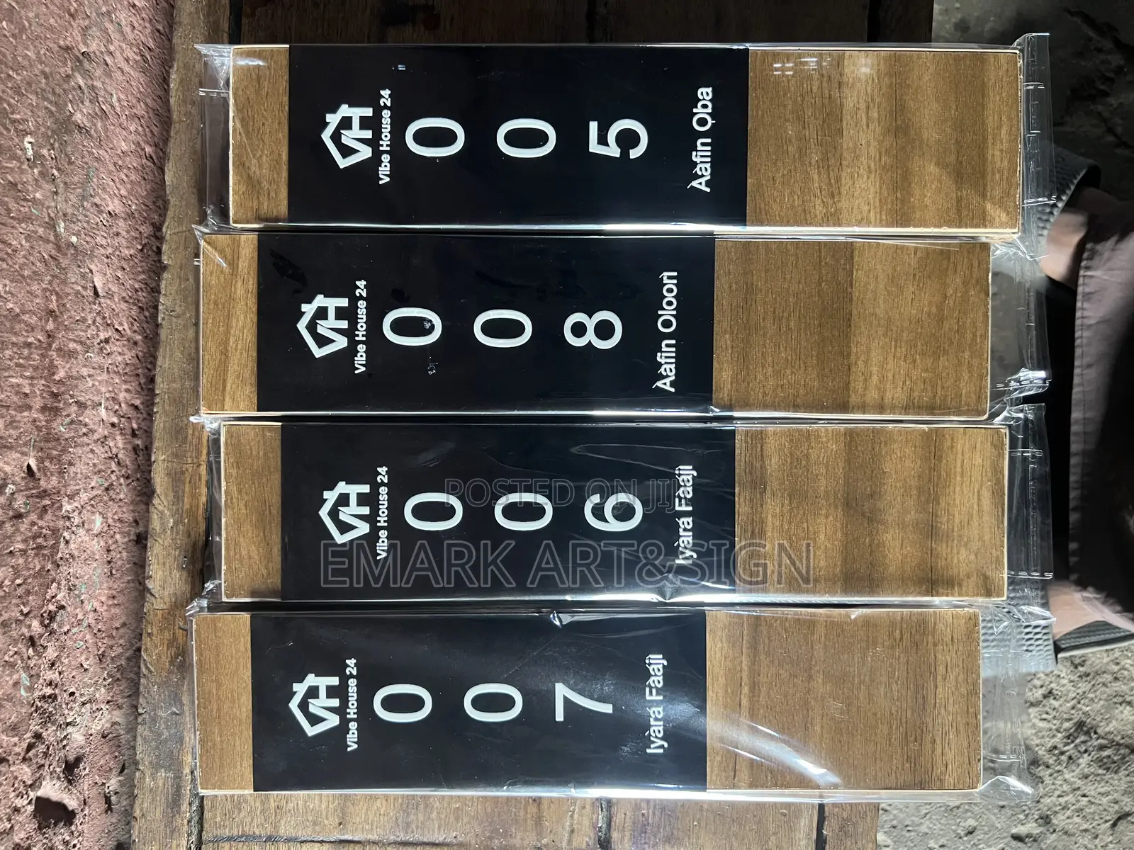 "Custom Wooden Hotel Room Numbers"