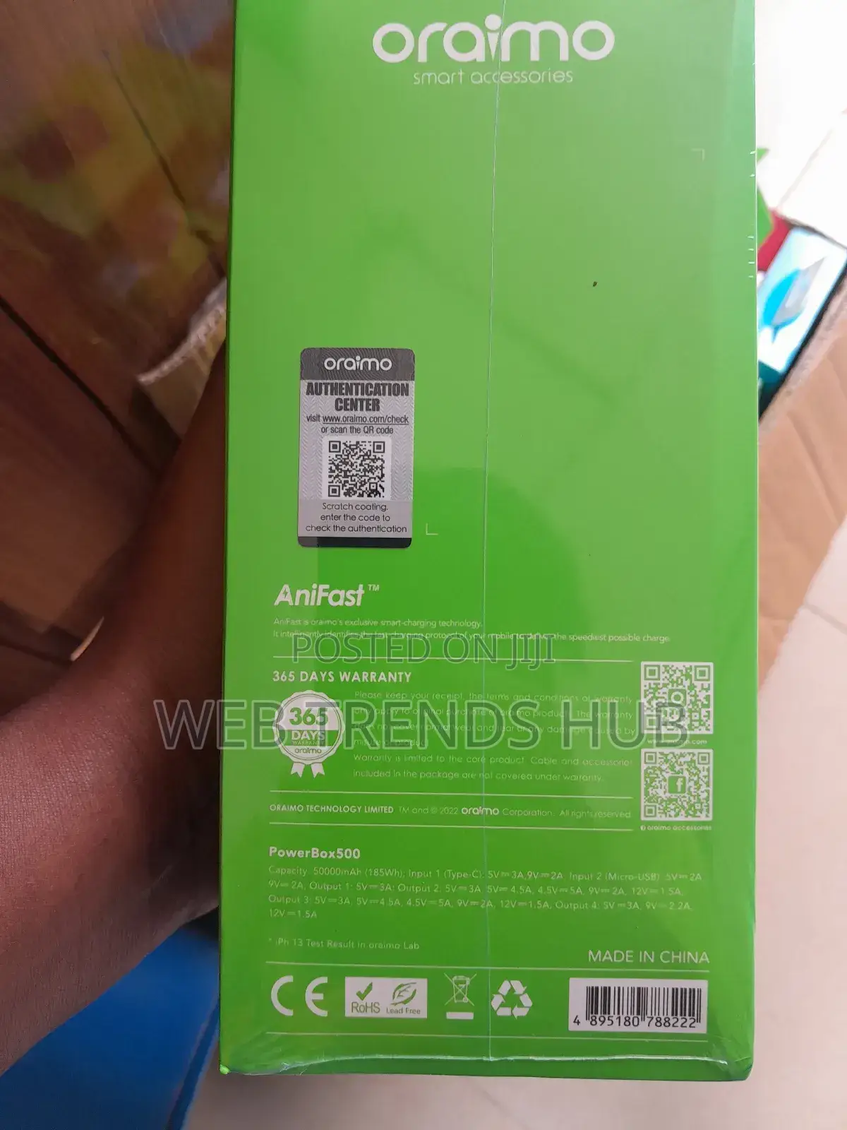Brand New Oraimo 50,000mah Powerbank - 22.5w Fast Charge - Opb-P500q