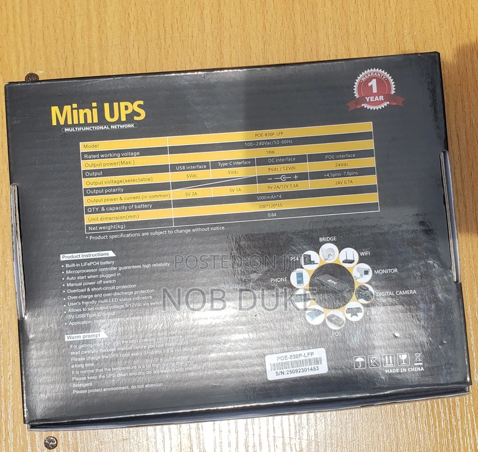 Ske Poe-830p Mini Dc Ups Poe Router Power Bank 20000mah