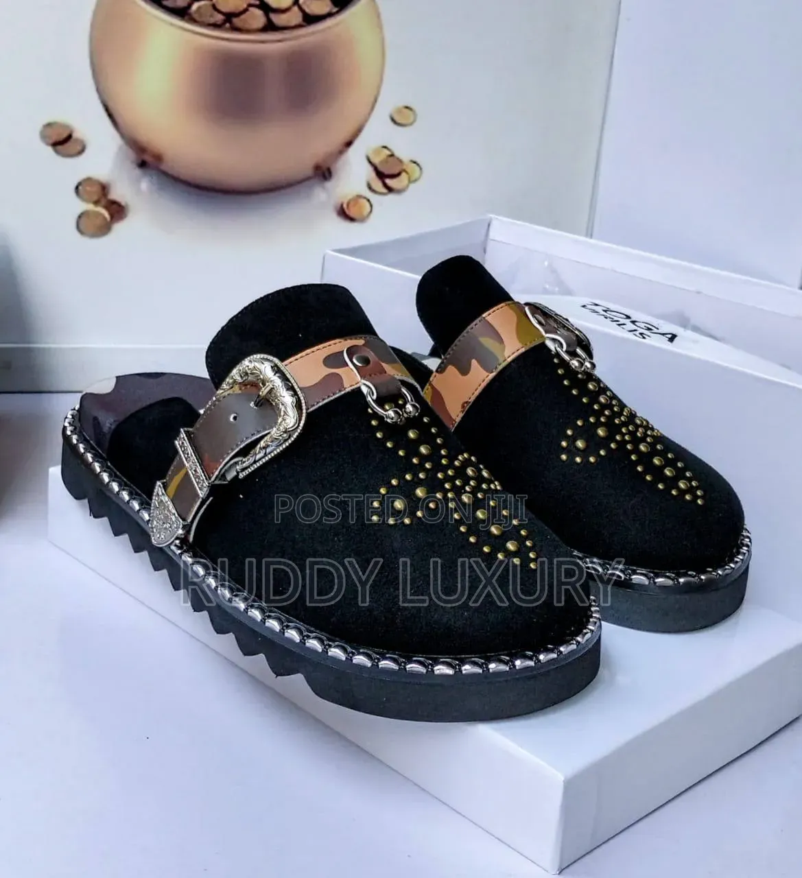 Studded Luxury Mule Loafers