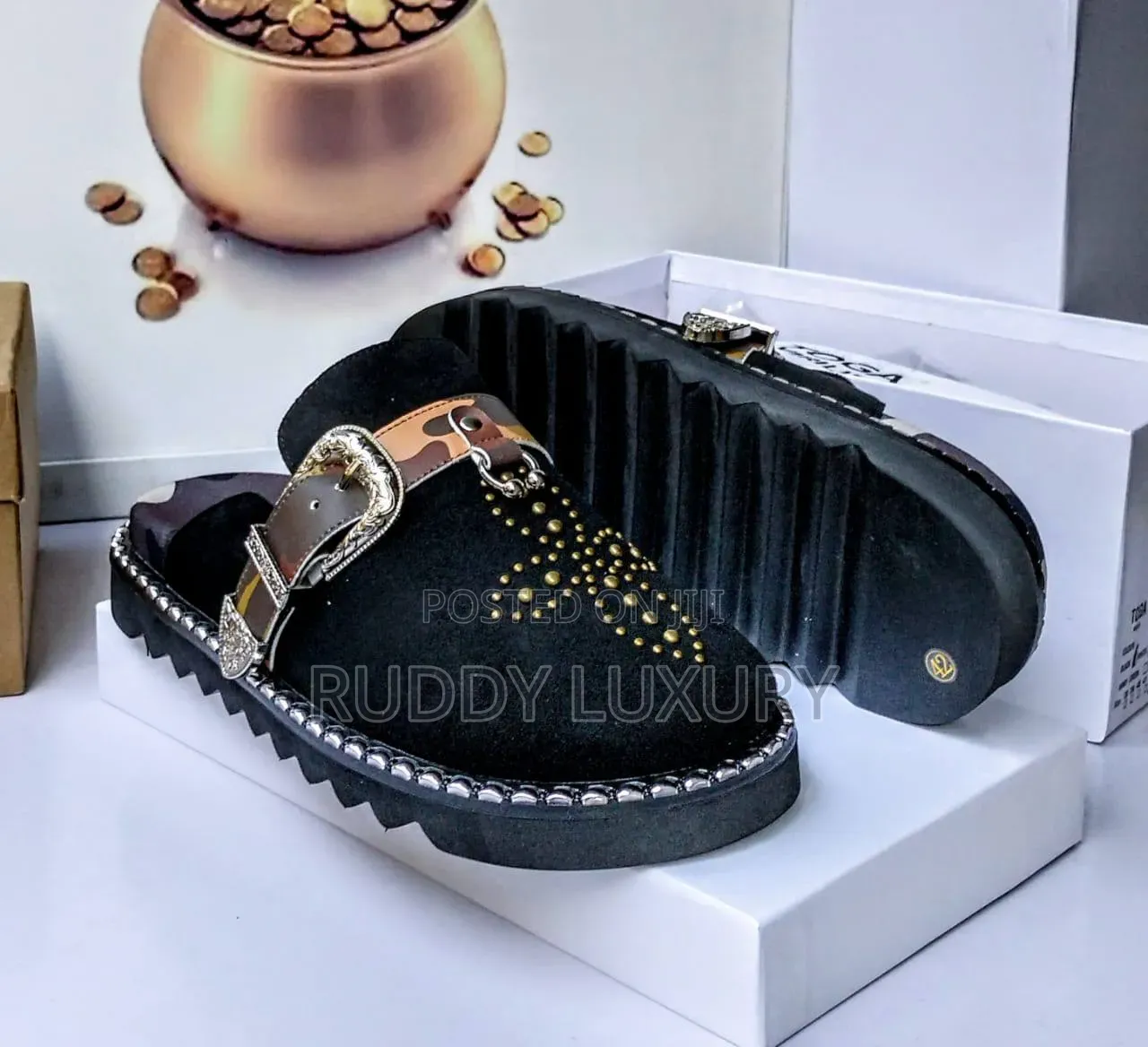 Studded Luxury Mule Loafers