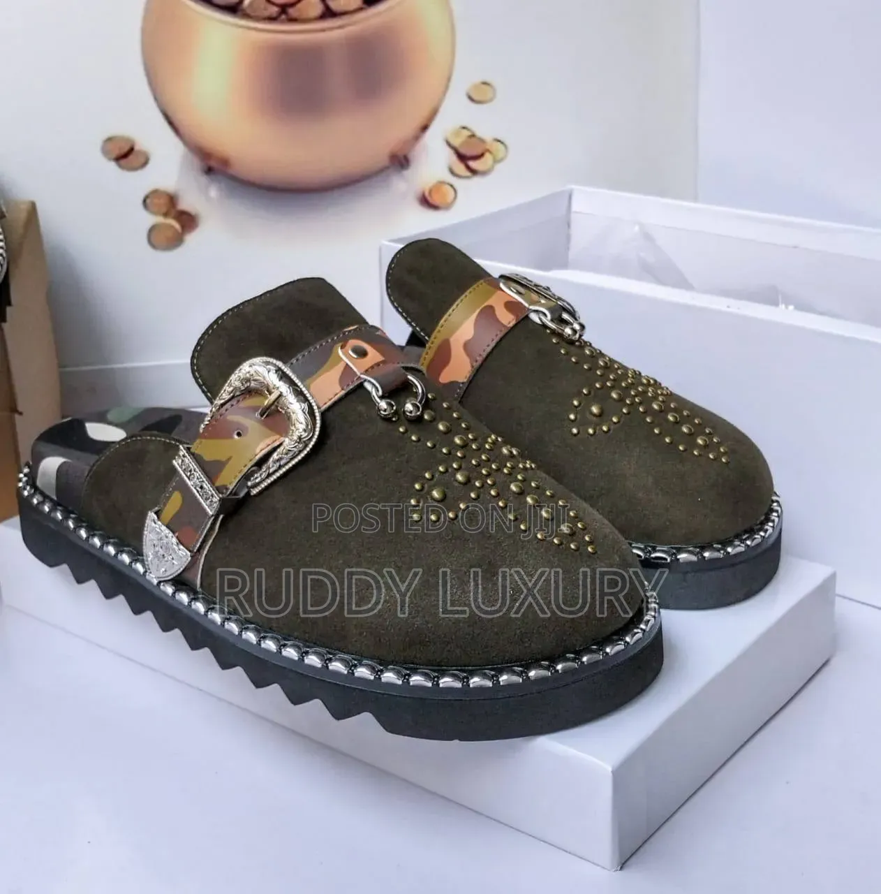 Studded Luxury Mule Loafers