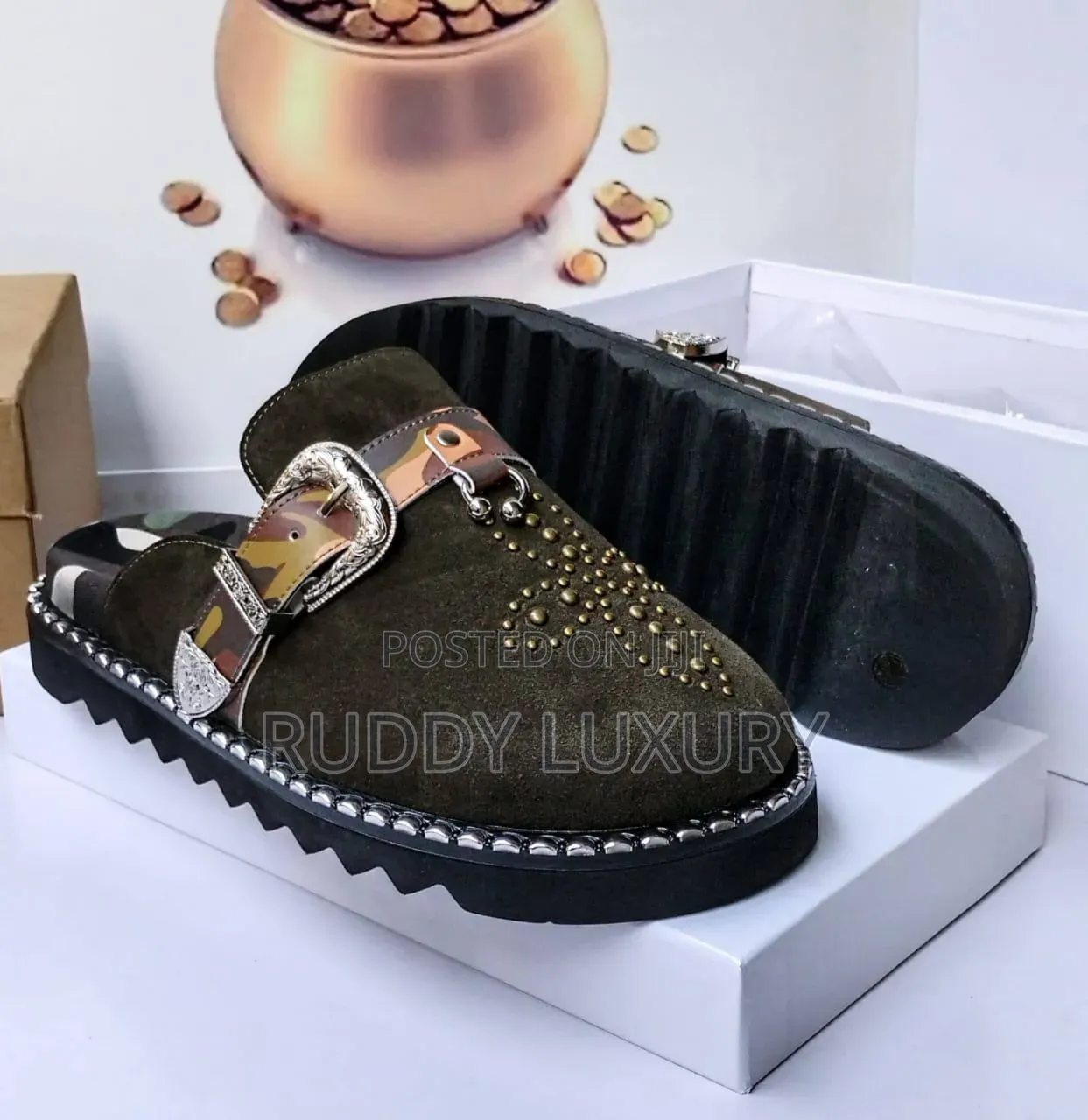 Studded Luxury Mule Loafers