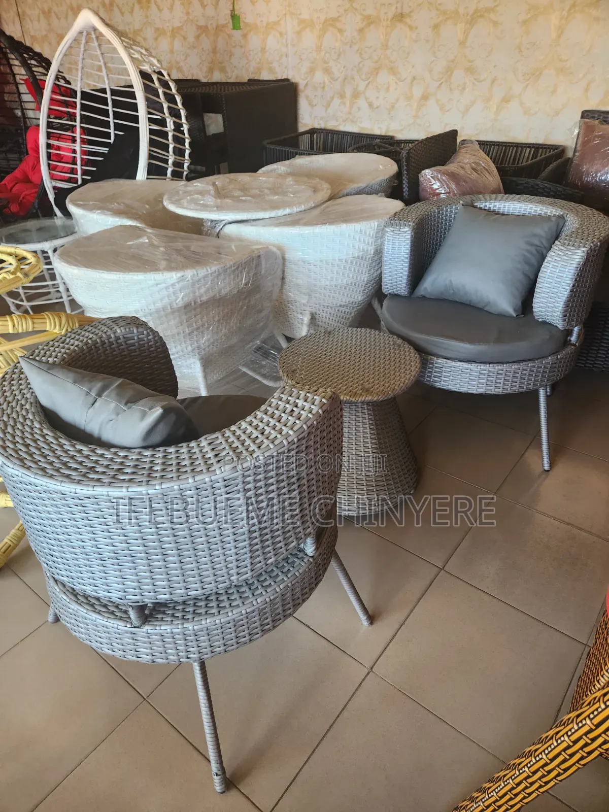 Gray Color Rattan Me and You Set